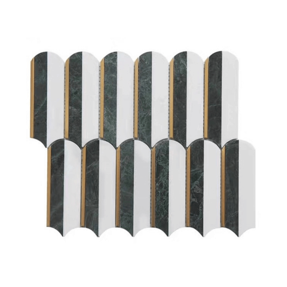 โมเสคหินอ่อน TIMELESS TILES รุ่น ROYAL FEATHER 23.5X28.5 ซม. สีเขียว EMERALD GREEN_0